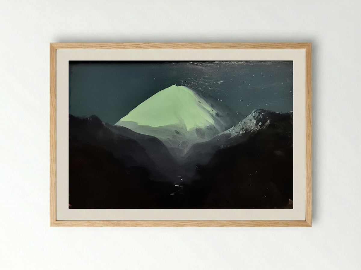 Elbrus. Moonlit Night - Arkhip Kuindzhi - Framed Print Wood