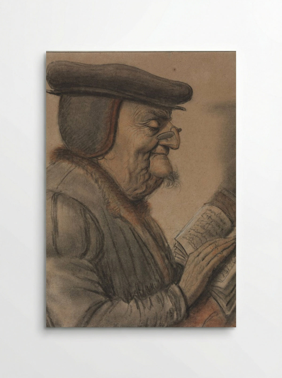 Elderly Man Reading a Book - Nicolas Lagneau - Poster