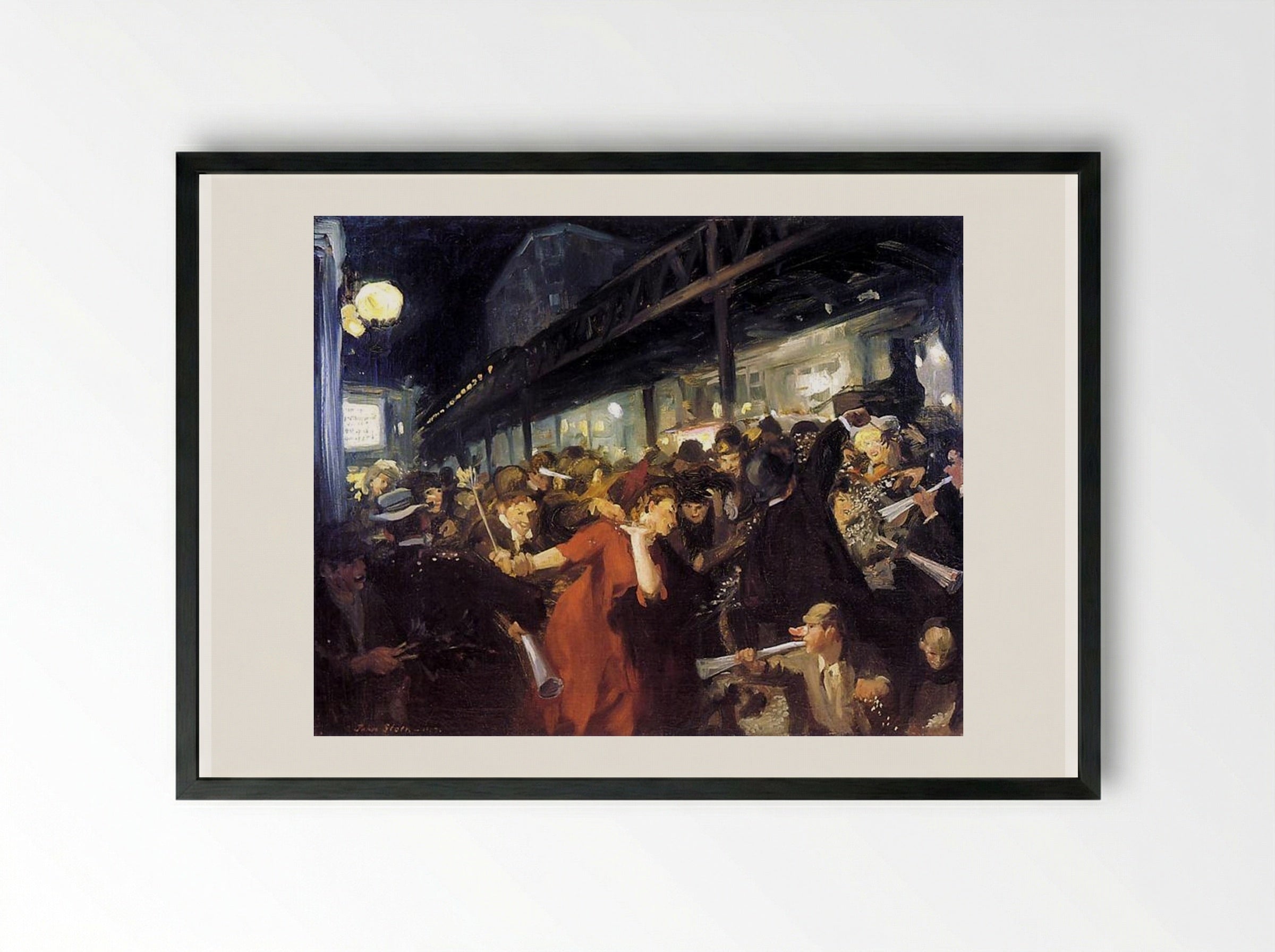 Election Night - John French Sloan - Framed Print Black