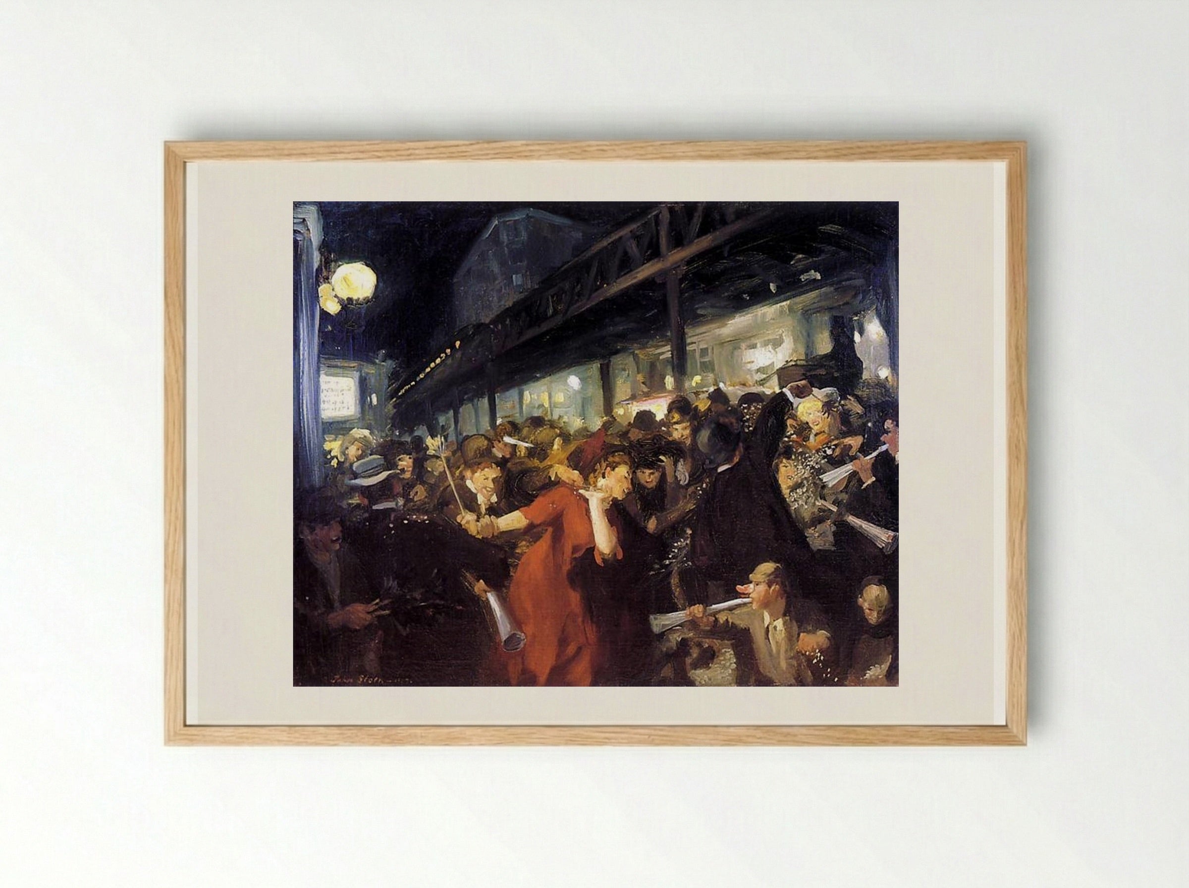 Election Night - John French Sloan - Framed Print Wood