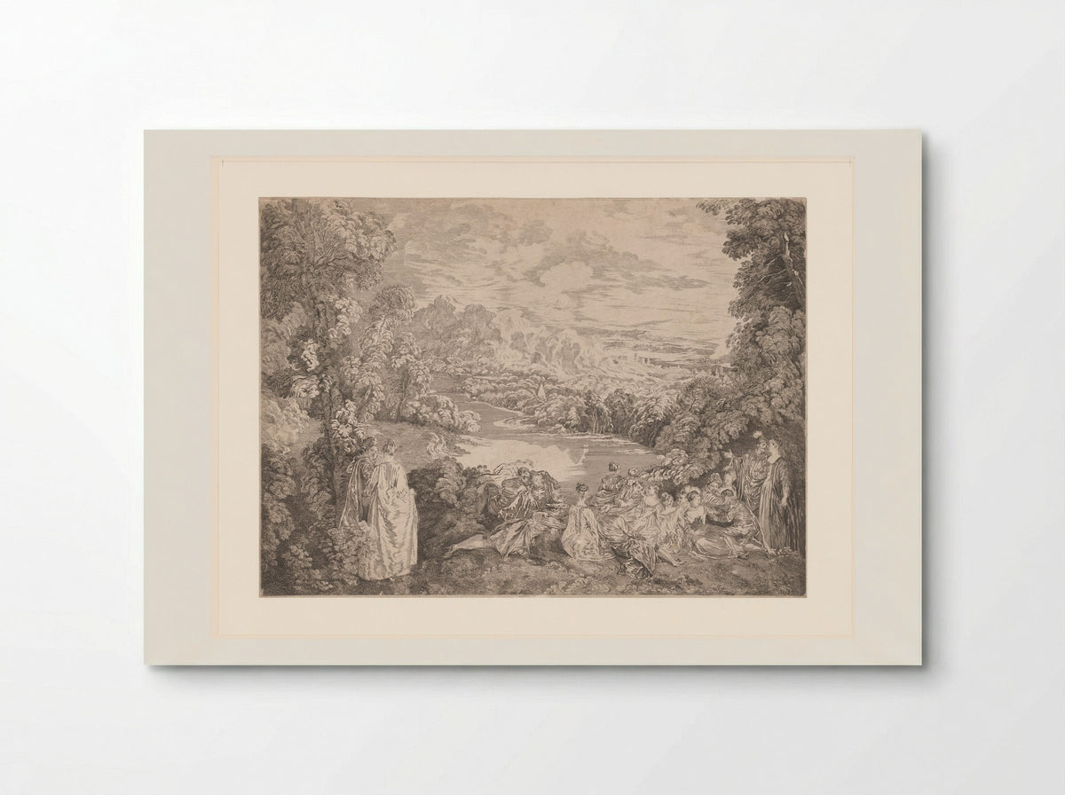 Elegant Company in a Landscape - Jacques-Philippe Le Bas - Poster
