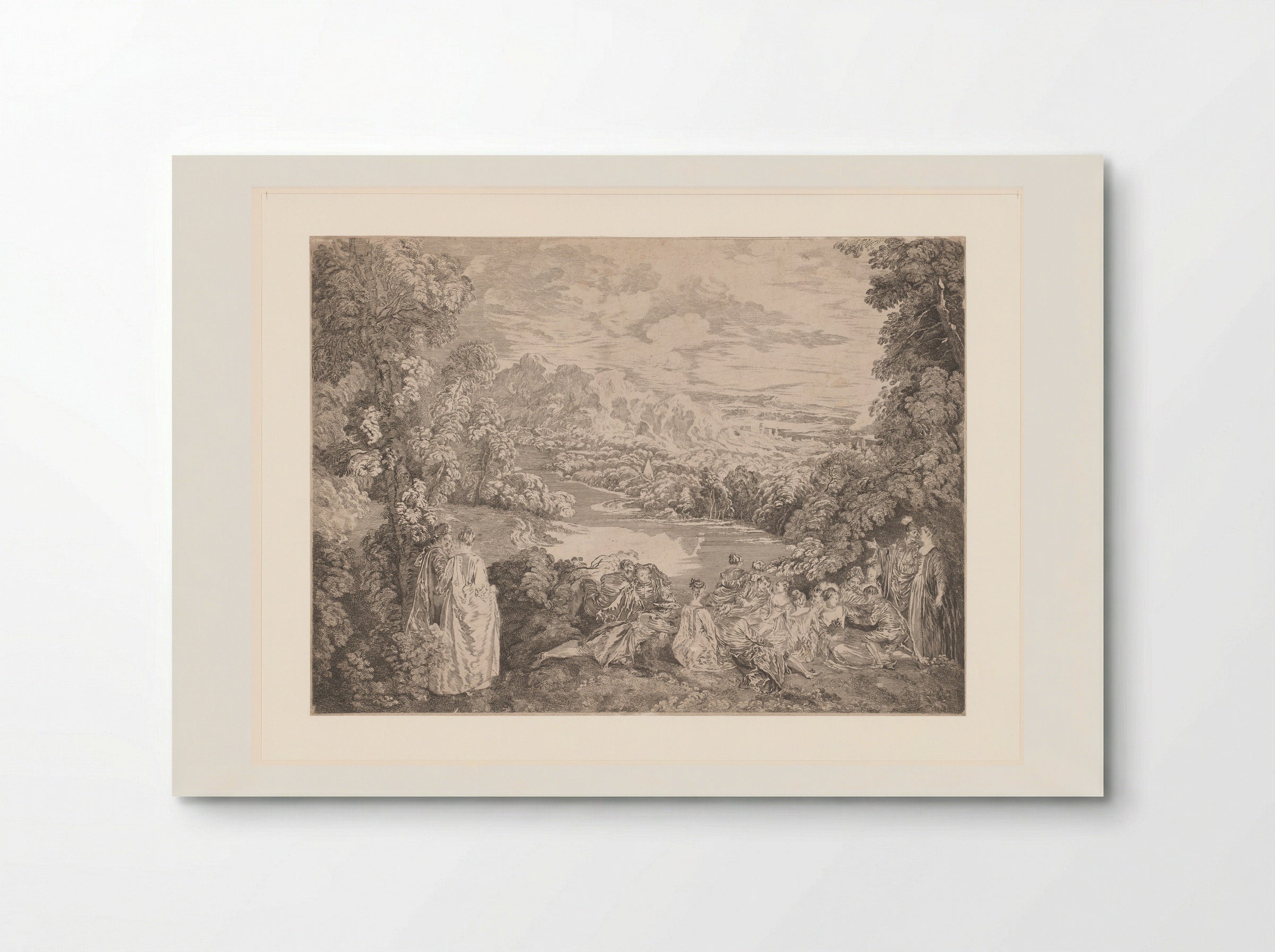 Elegant Company in a Landscape - Jacques-Philippe Le Bas - Poster
