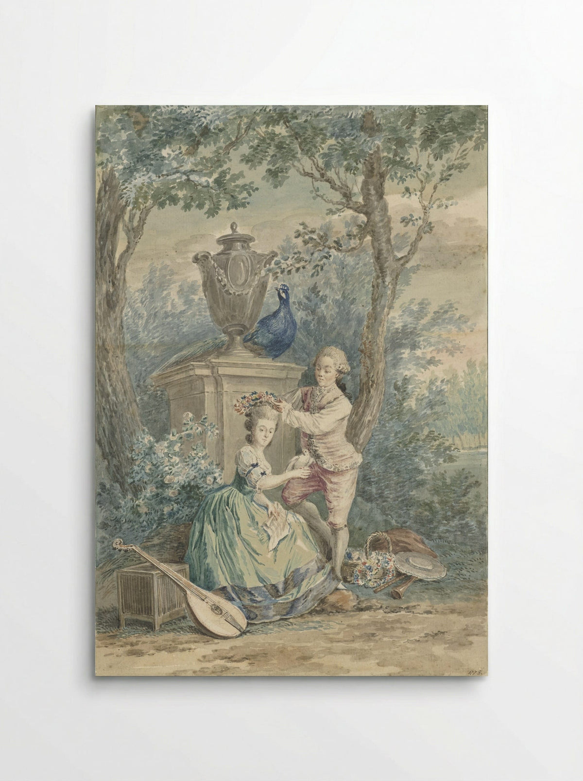 Elegant Couple in a Park - Nicolaes Muys - Poster