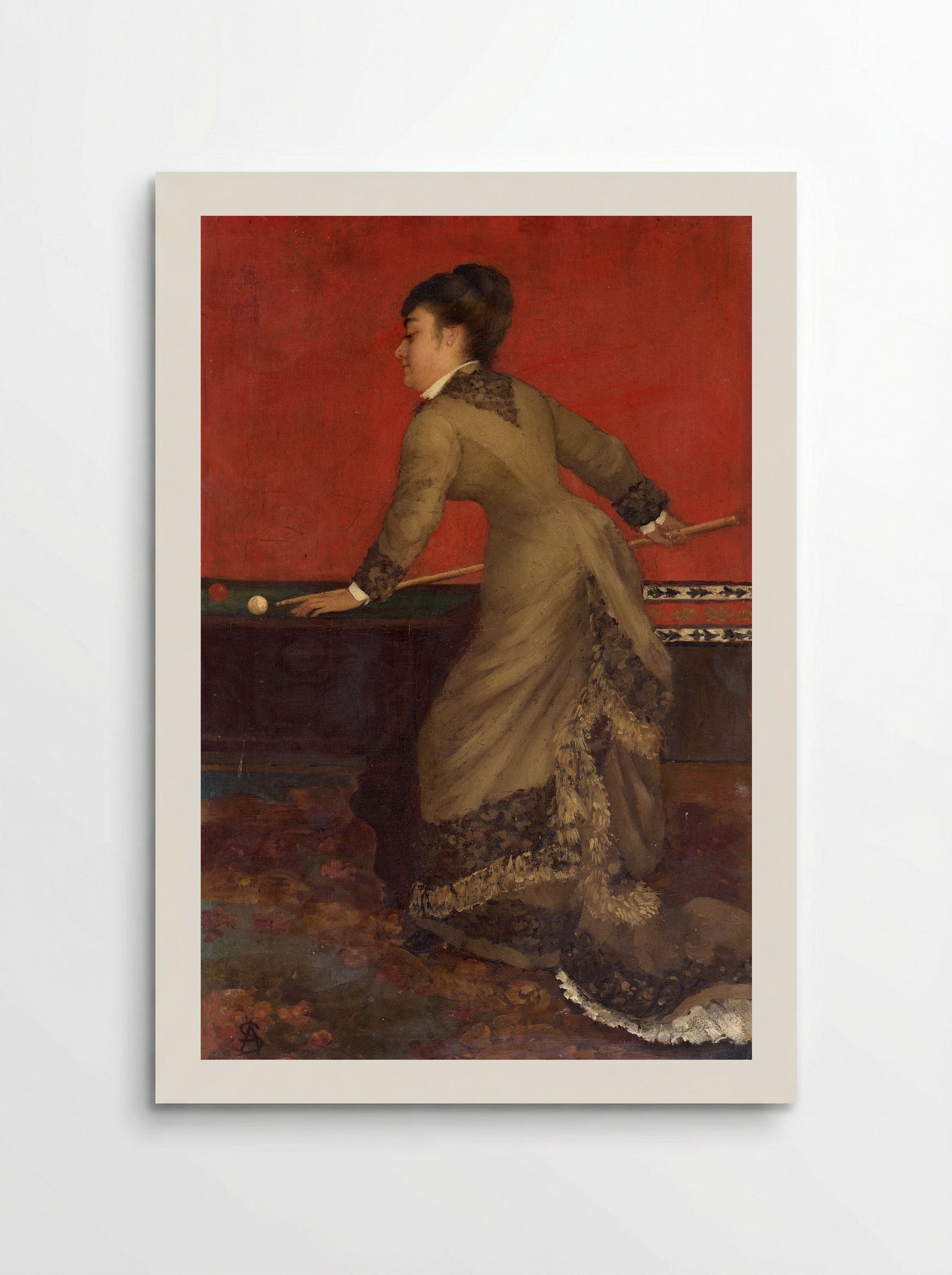 Elegant at Billiards - Alfred Stevens - Poster