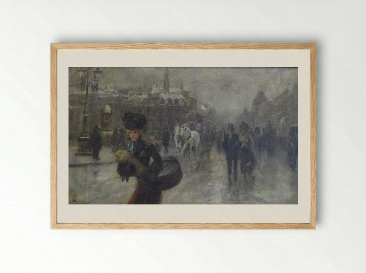Elegant on the Boulevards - Alfred Stevens - Framed Print Wood