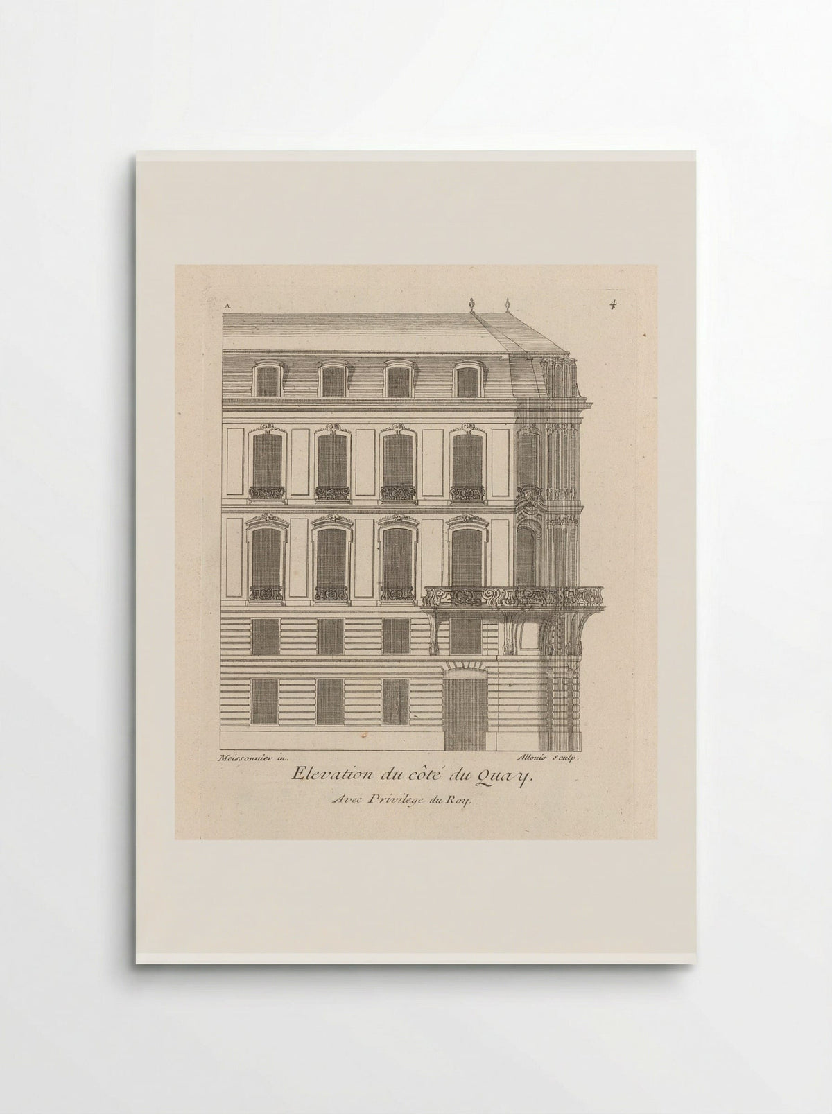 Elevation du côté du Quay - Gabriel Huquier - Poster