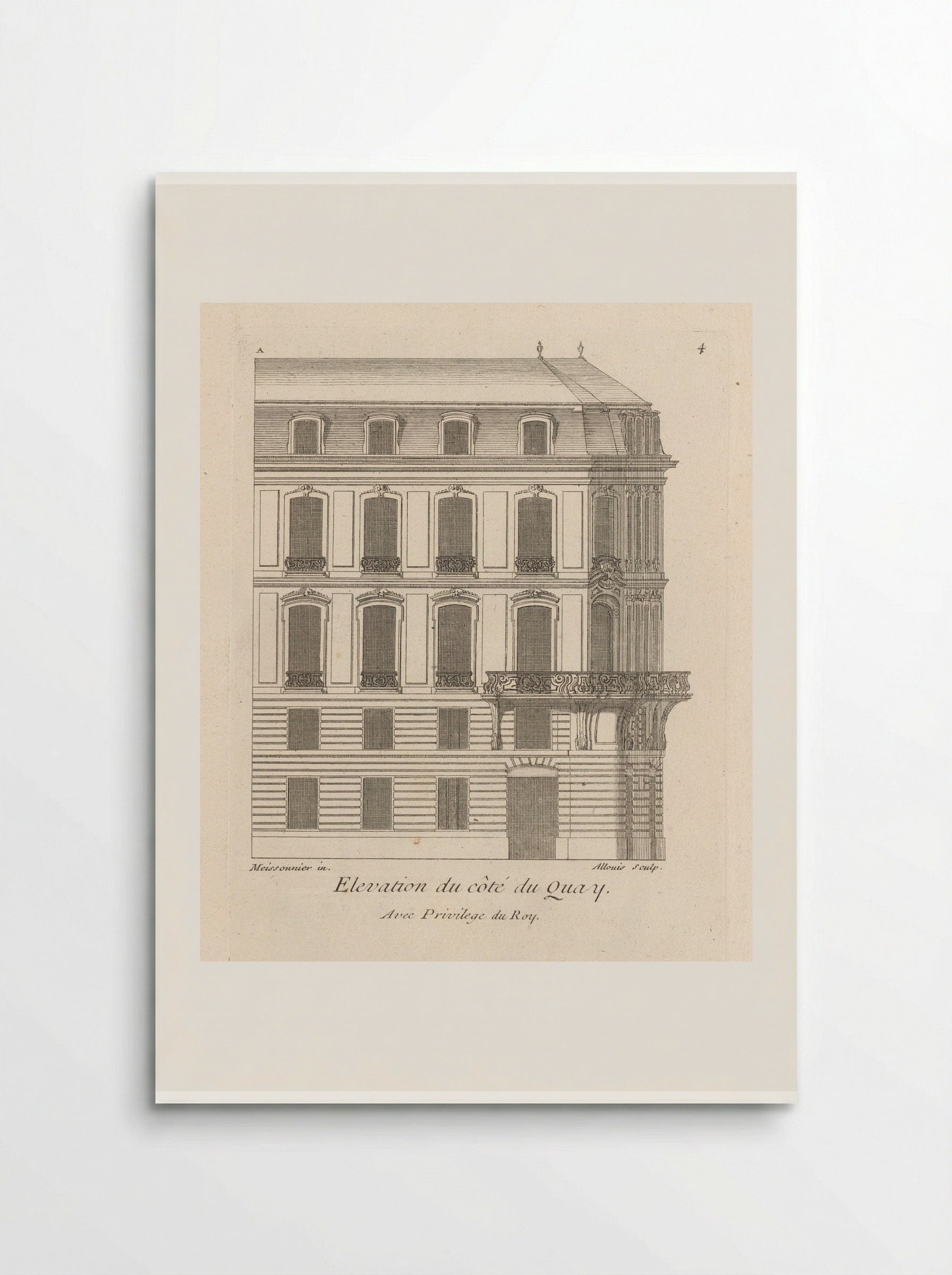 Elevation du côté du Quay - Gabriel Huquier - Poster