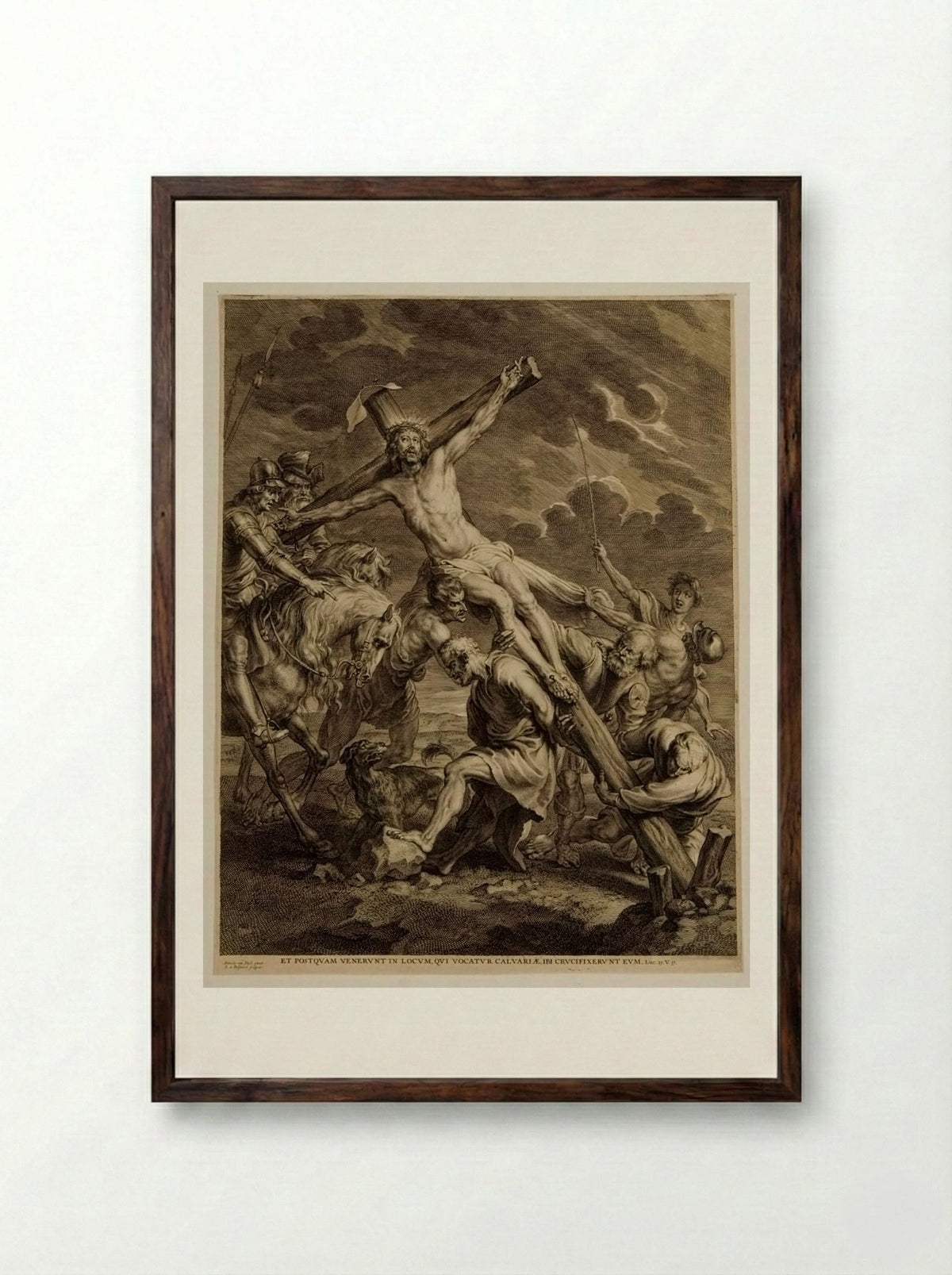 Elevation of the Cross - Schelte Adamsz. Bolswert - Framed Print Dark Wood