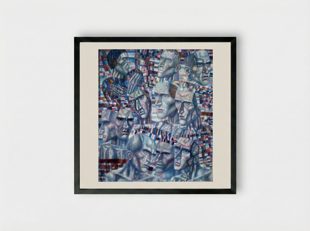 Eleven Heads - Pavel Filonov - Framed Print Black