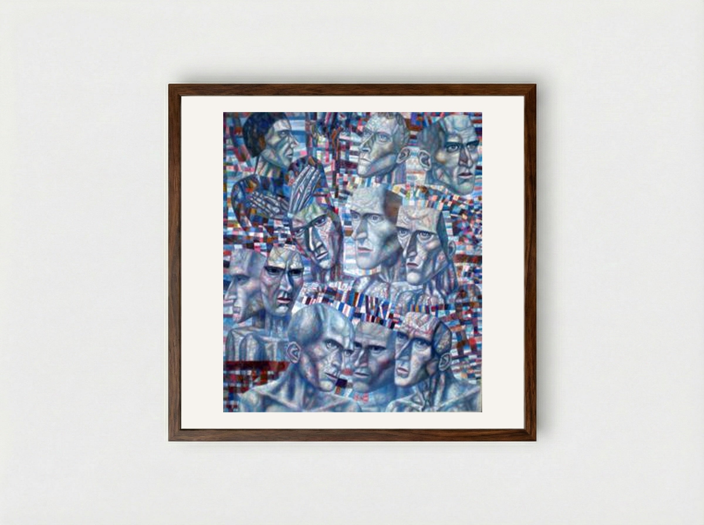 Eleven Heads - Pavel Filonov - Framed Print Dark Wood