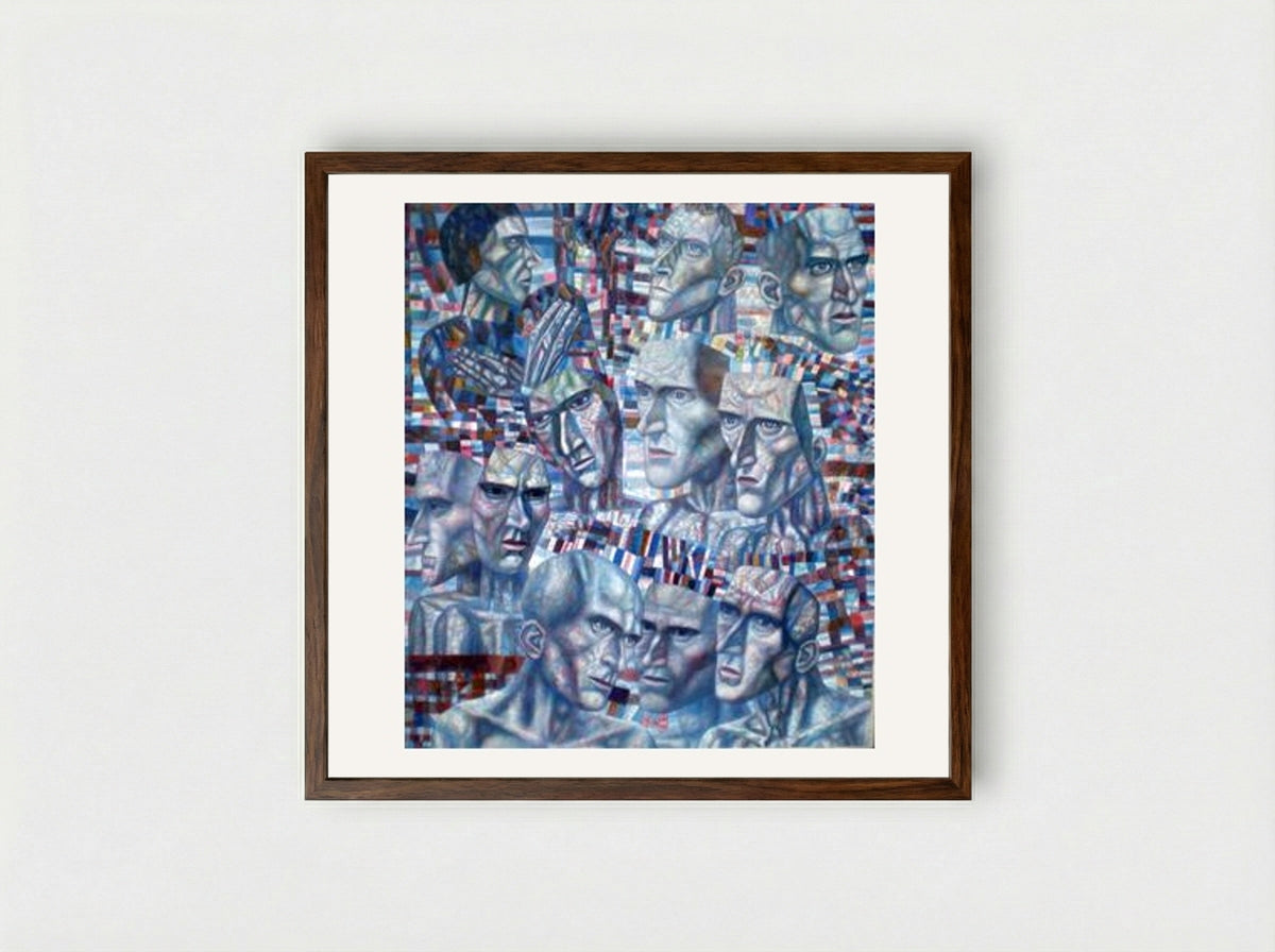 Eleven Heads - Pavel Filonov - Framed Print Dark Wood