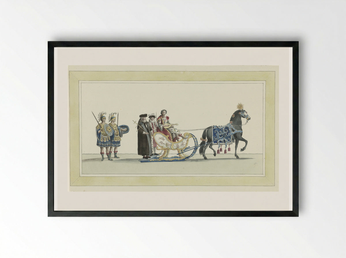 Elfde slede (Eleventh Sleigh) - Abraham Delfos - Framed Print Black