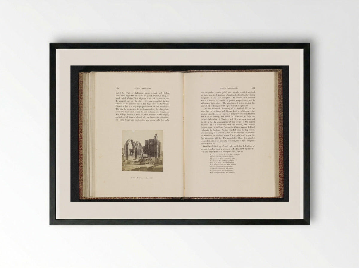 Elgin Cathedral; South Aisle - George Washington Wilson - Framed Print Black
