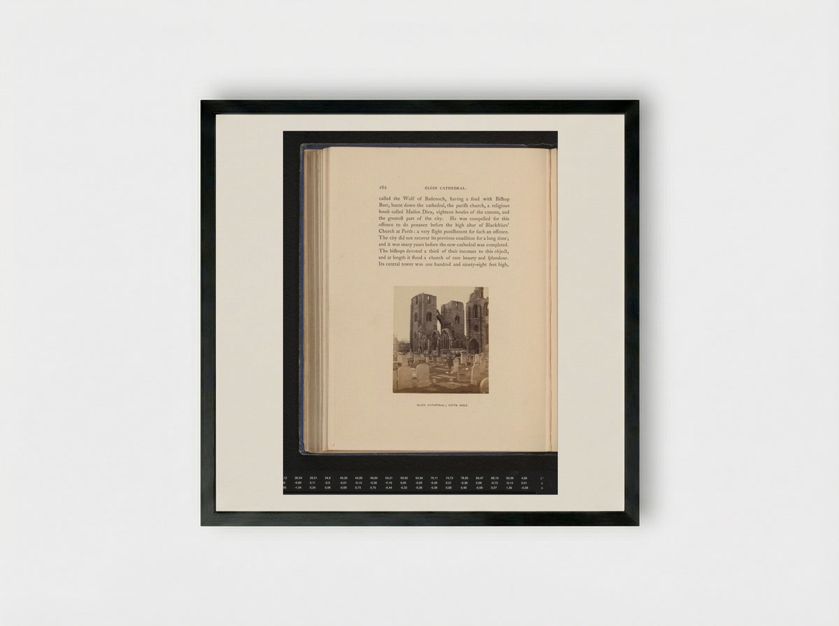 Elgin Cathedral; South Aisle - George Washington Wilson - Framed Print Black