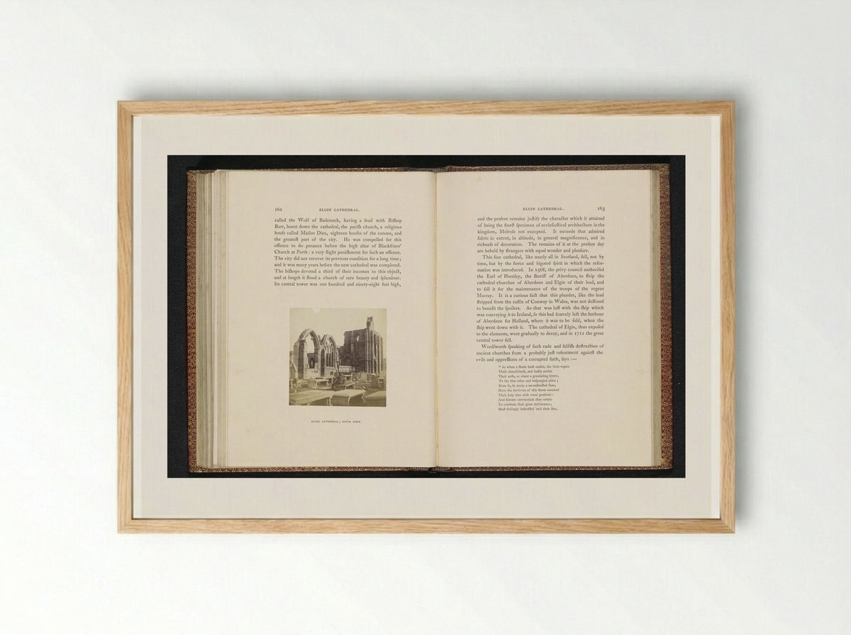 Elgin Cathedral; South Aisle - George Washington Wilson - Framed Print Wood
