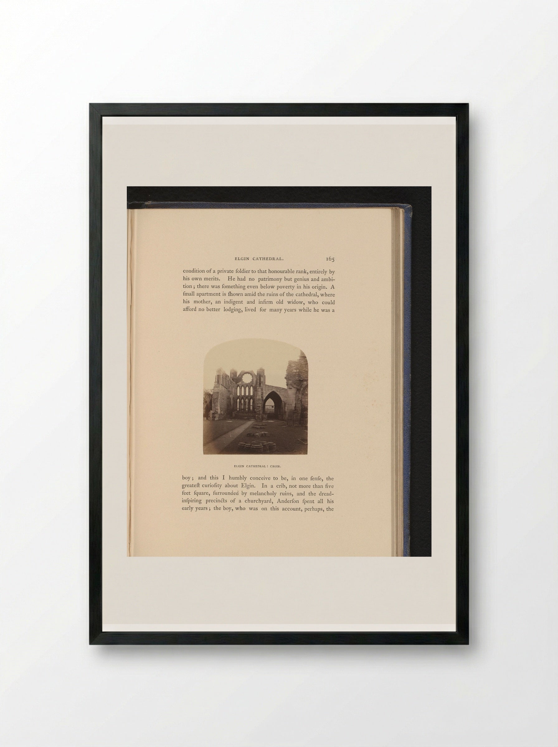 Elgin Cathedral: Choir - George Washington Wilson - Framed Print Black