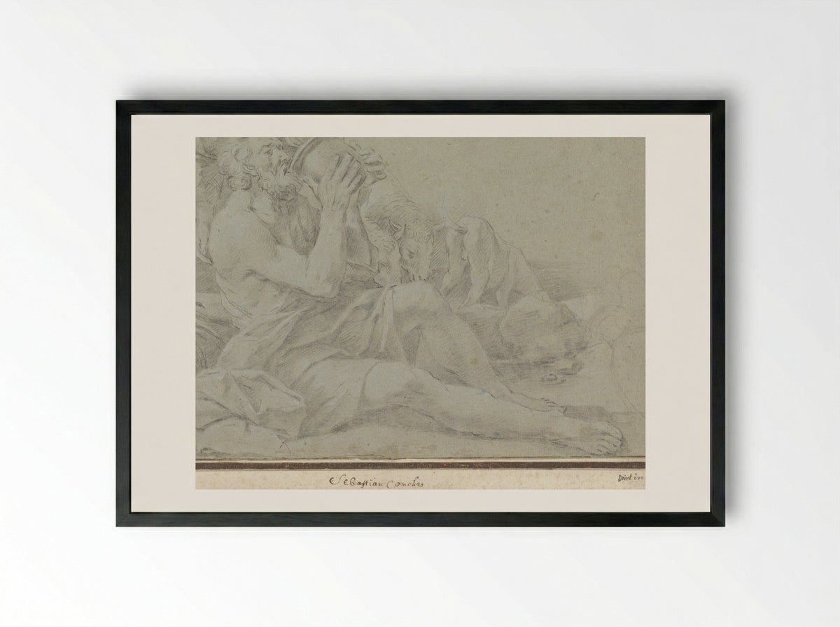 Eliëzer en Rebekka - Sebastiano Conca - Framed Print Black