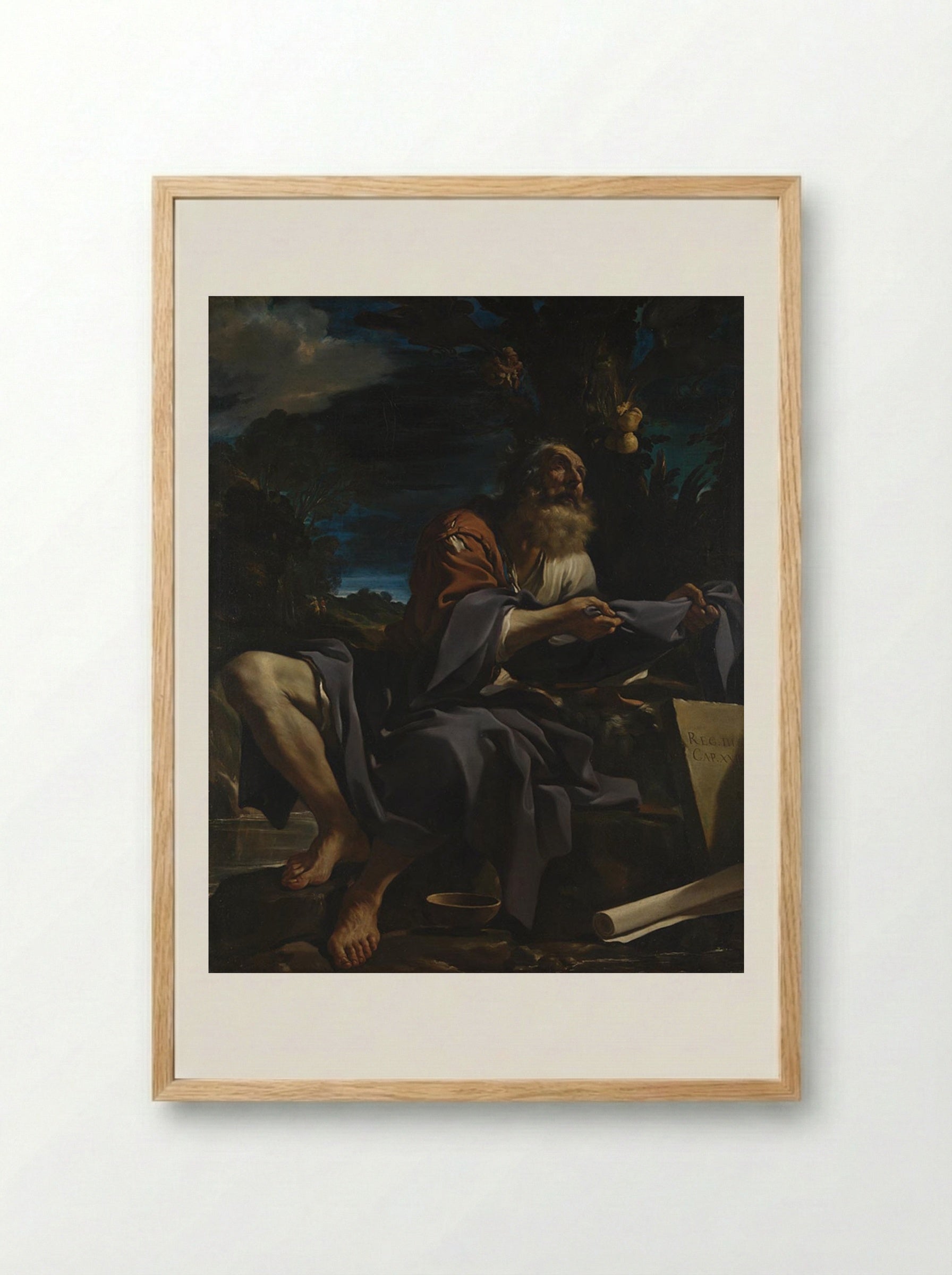 Elijah Fed by Ravens - Guercino - Framed Print Wood