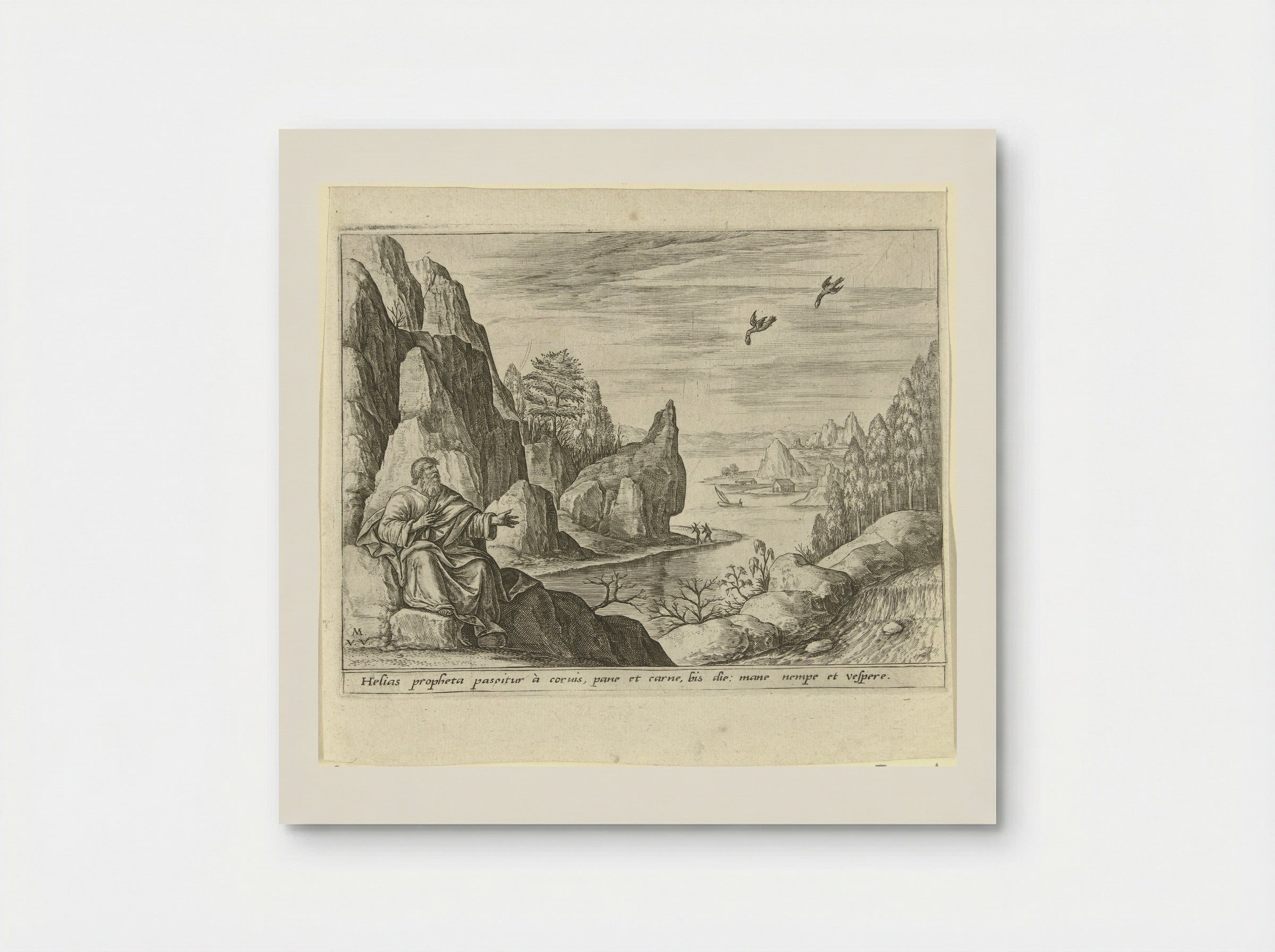 Elijah Fed by Ravens - Crispijn van de Passe (II) - Poster