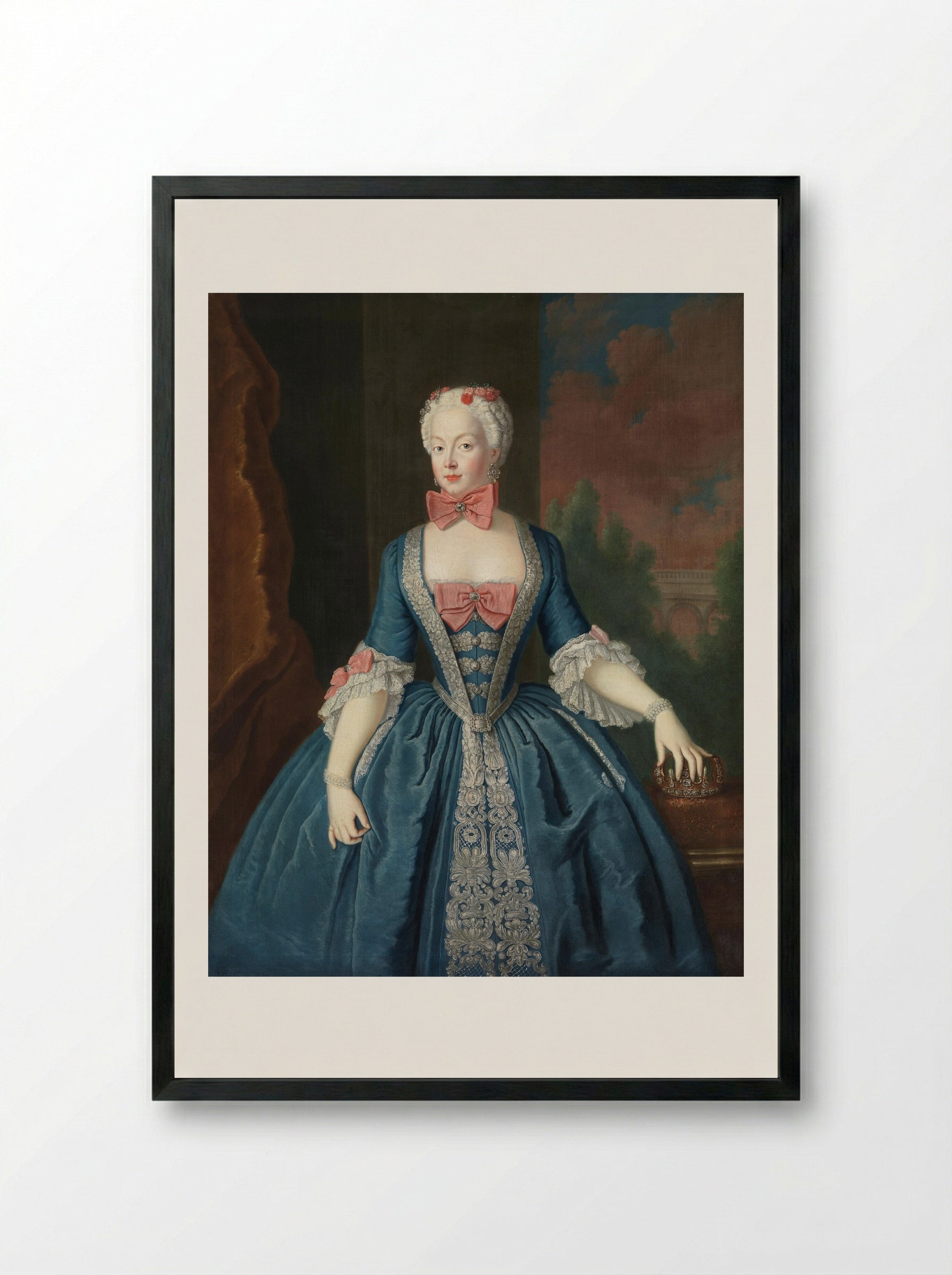 Elisabeth Christine of Brunswick-Wolfenbüttel-Bevern - Antoine Pesne - Framed Print Black