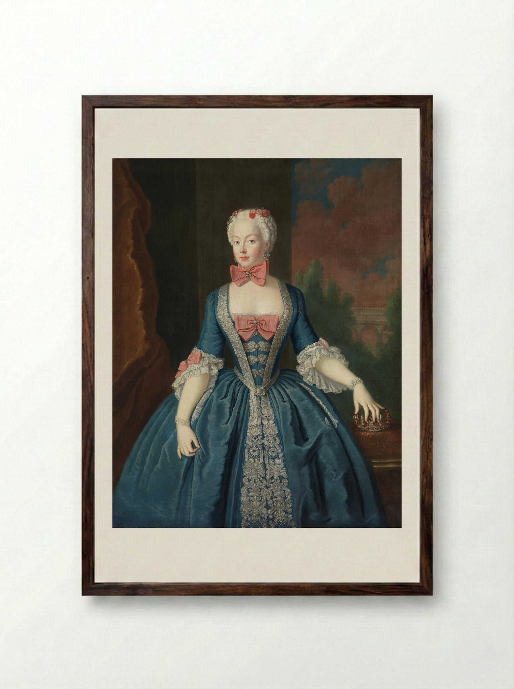 Elisabeth Christine of Brunswick-Wolfenbüttel-Bevern - Antoine Pesne - Framed Print Dark Wood