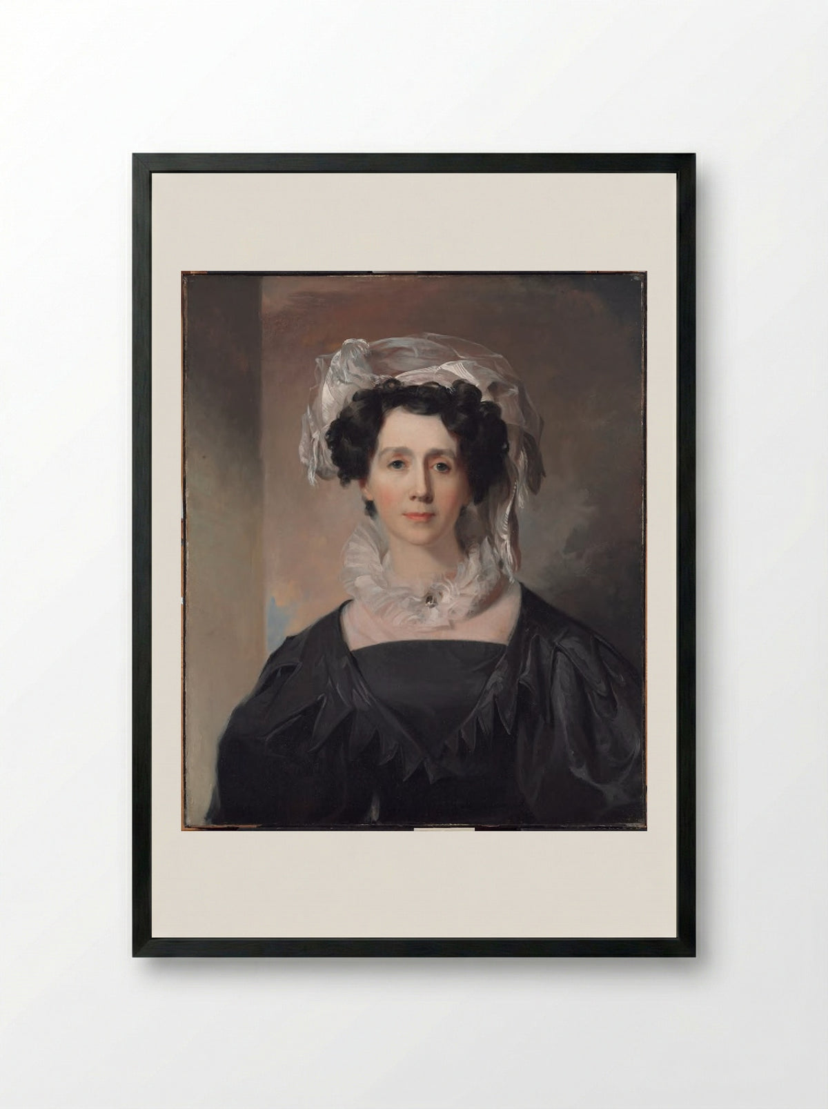 Eliza Melville Young McAllister (Mrs. John McAllister, Jr.) - Thomas Sully - Framed Print Black