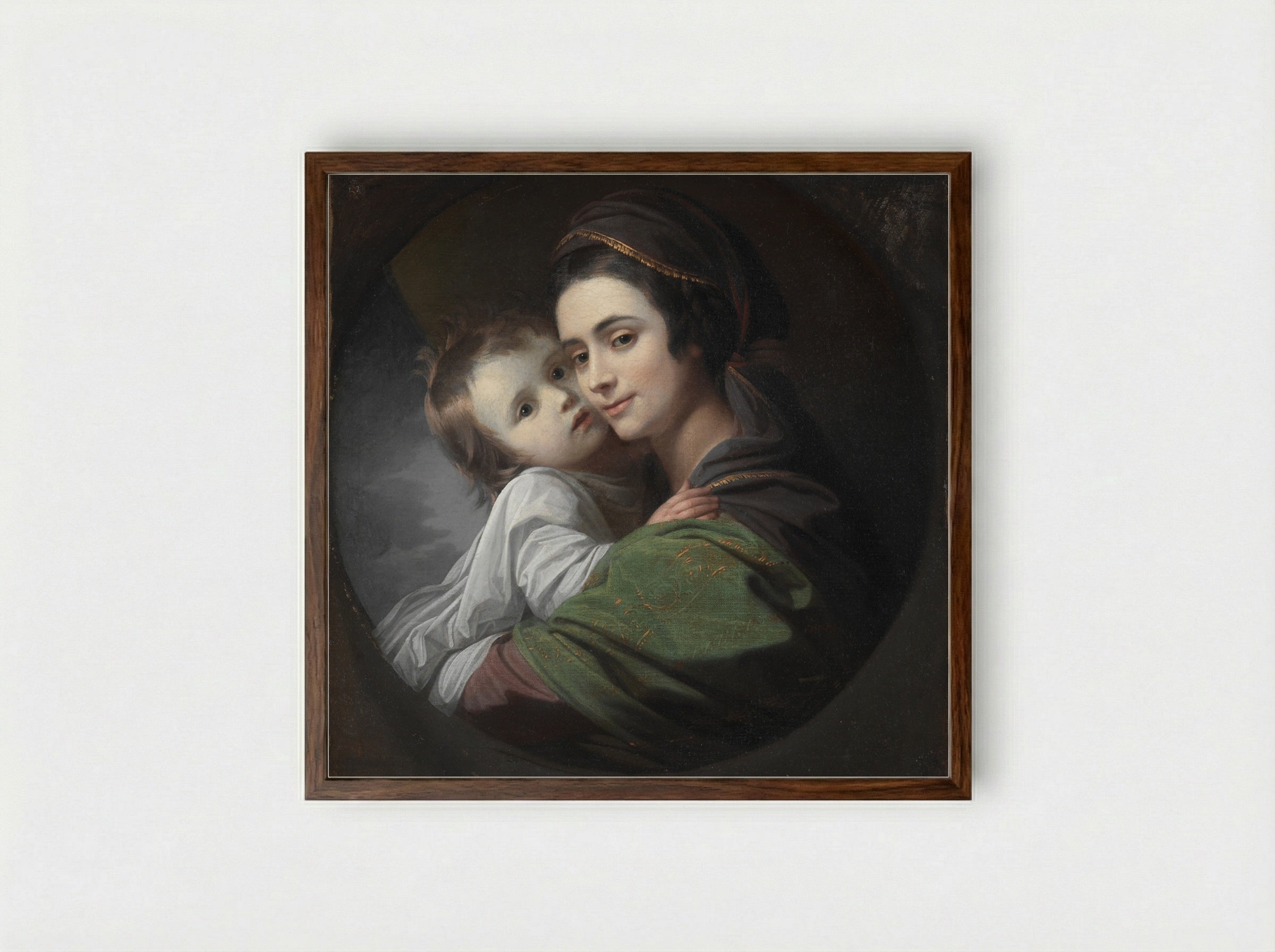 Elizabeth Shewell West and Her Son, Raphael - Benjamin West - Framed Print Dark Wood