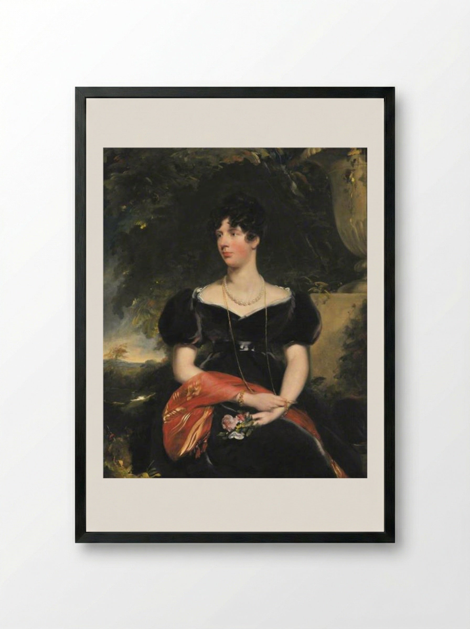 Elizabeth Sykes, Mrs Wilbraham Egerton - Sir Thomas Lawrence - Framed Print Black