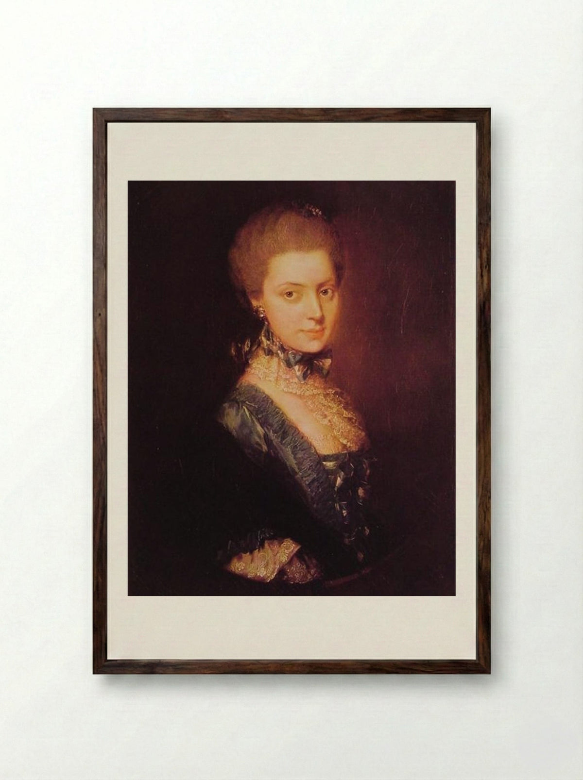 Elizabeth Wrottesley - Thomas Gainsborough - Framed Print Dark Wood