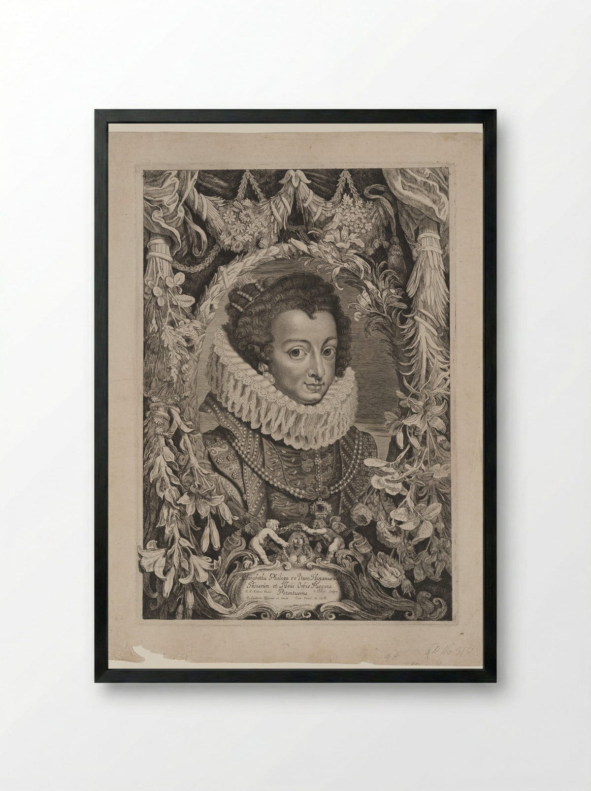 Elizabeth of Bourbon, Queen of Spain - Jacob Louÿs - Framed Print Black