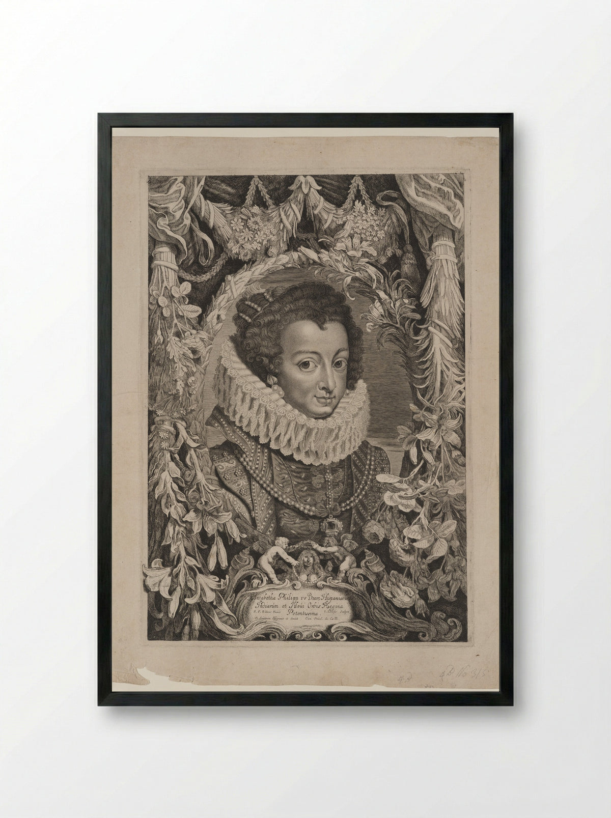 Elizabeth of Bourbon, Queen of Spain - Jacob Louÿs - Framed Print Black