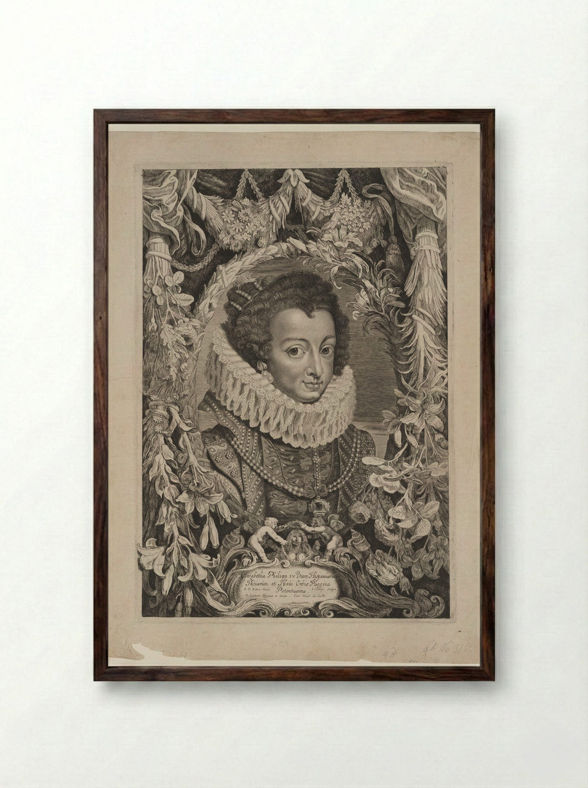 Elizabeth of Bourbon, Queen of Spain - Jacob Louÿs - Framed Print Dark Wood
