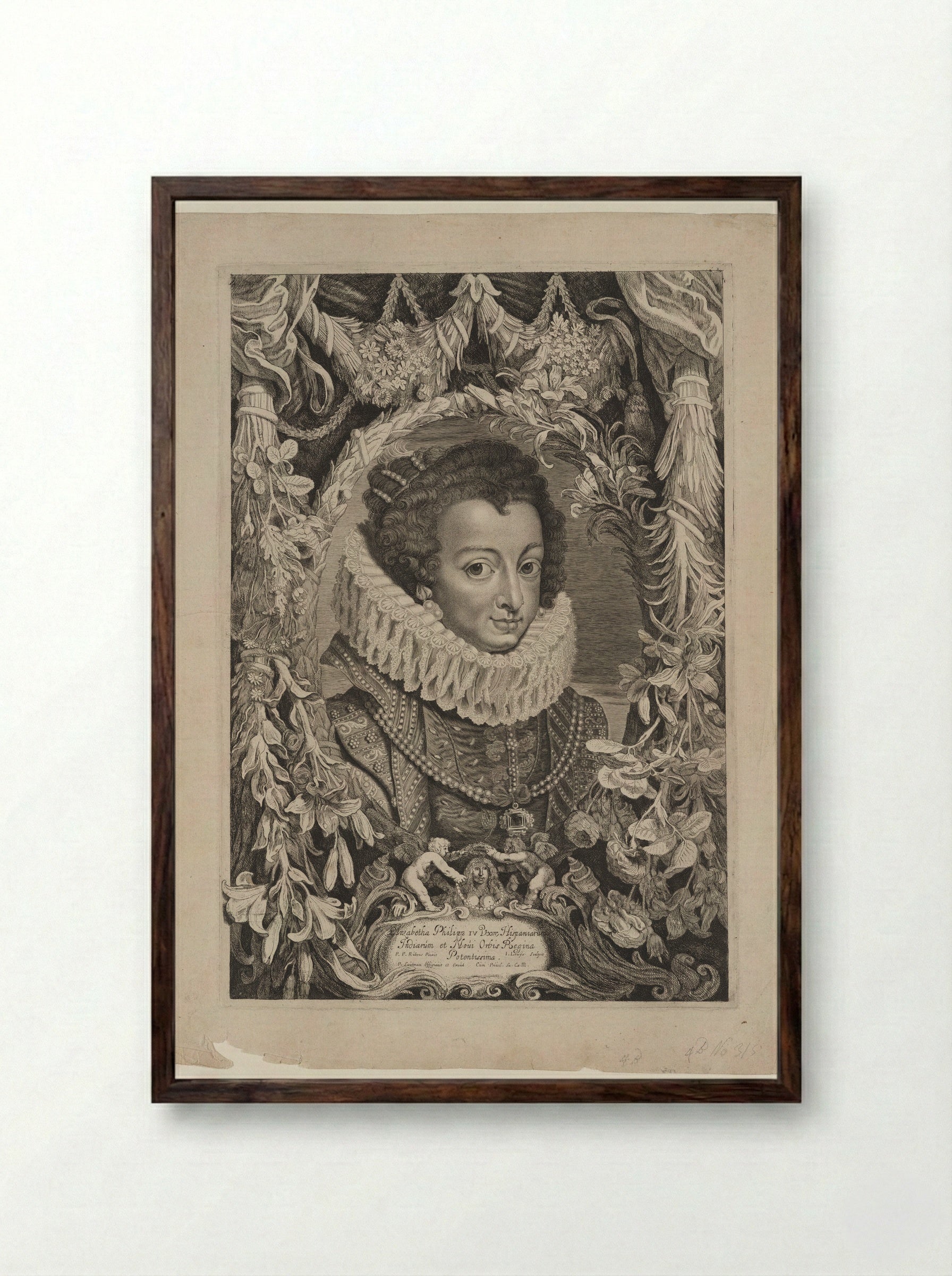 Elizabeth of Bourbon, Queen of Spain - Jacob Louÿs - Framed Print Dark Wood