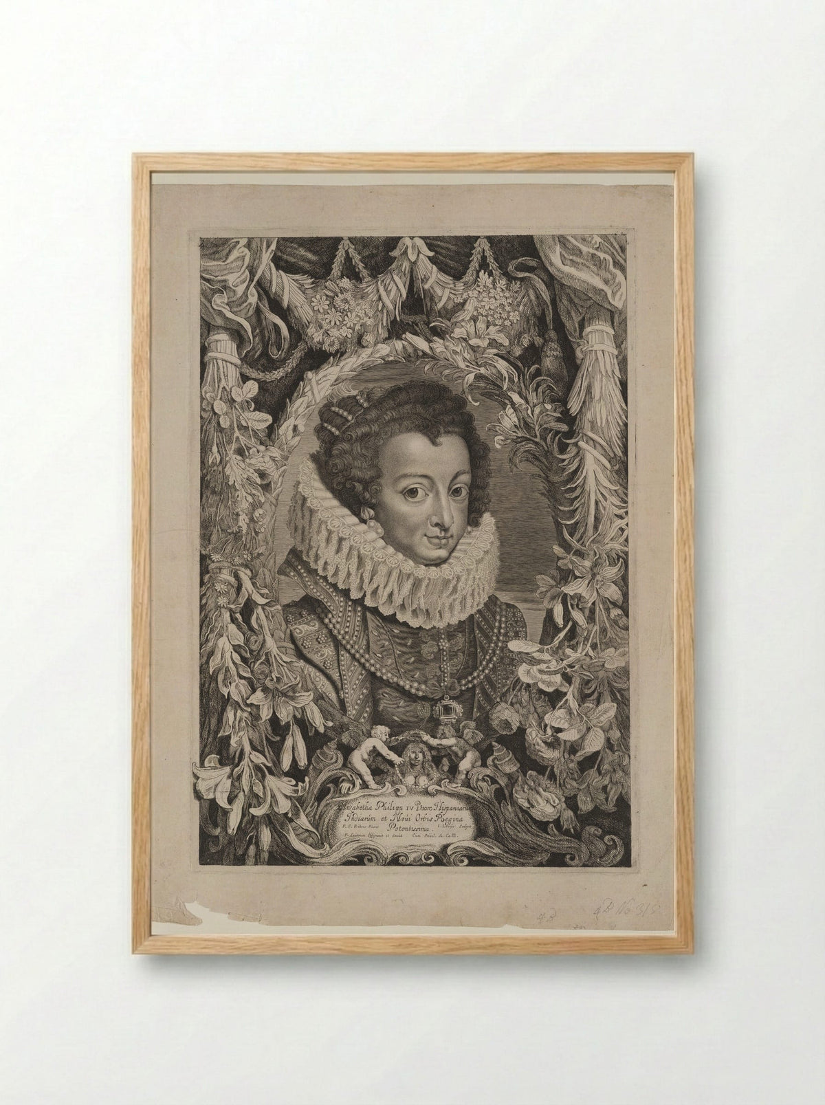 Elizabeth of Bourbon, Queen of Spain - Jacob Louÿs - Framed Print Wood
