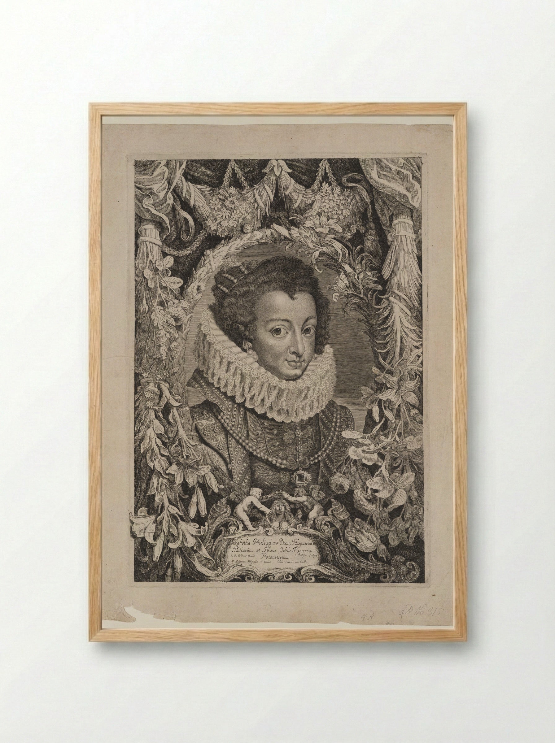 Elizabeth of Bourbon, Queen of Spain - Jacob Louÿs - Framed Print Wood