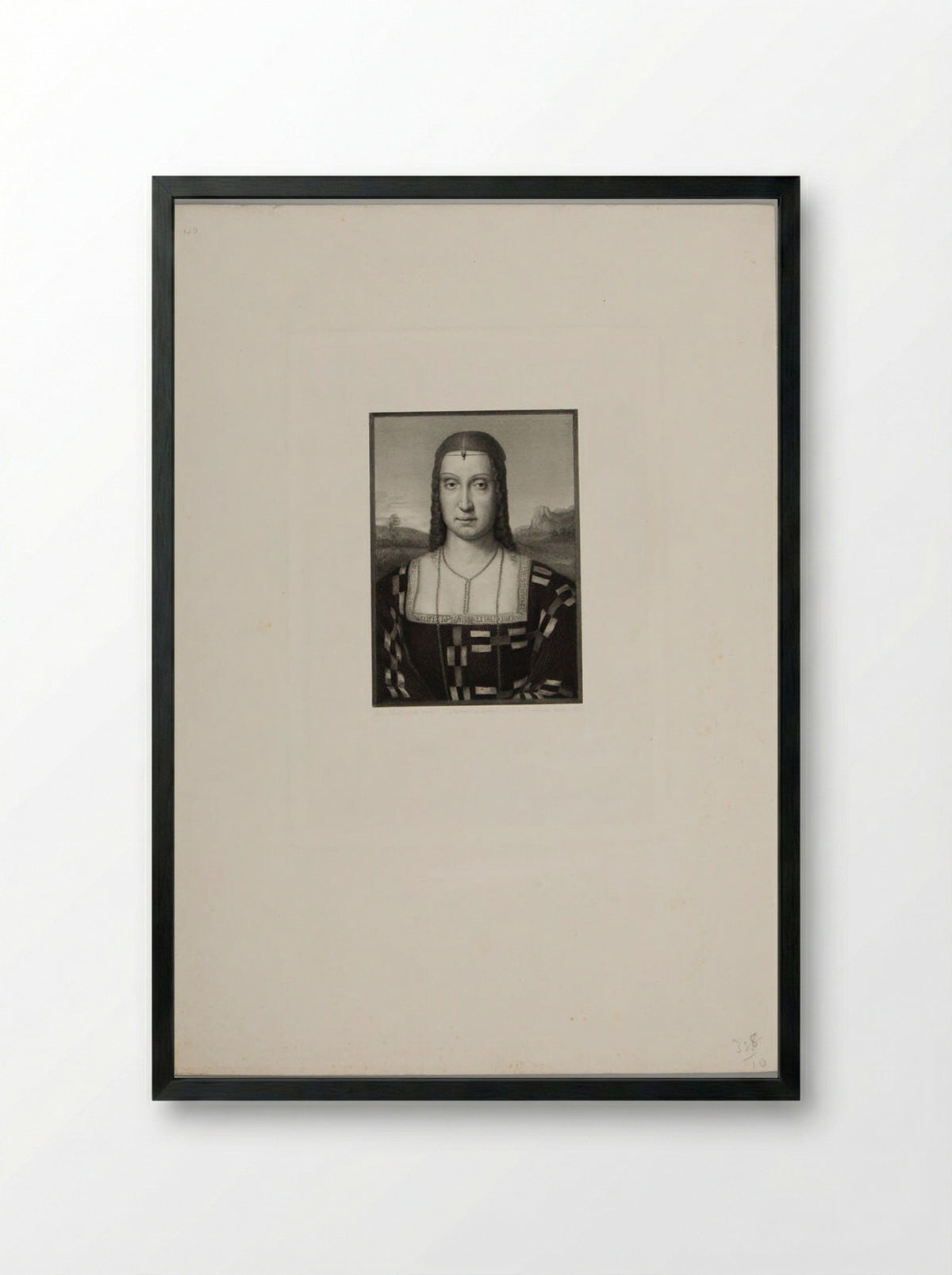 Elizabeth, wife of Guidobaldo da Montefeltro, duke of Urbino - François de Meersman - Framed Print Black
