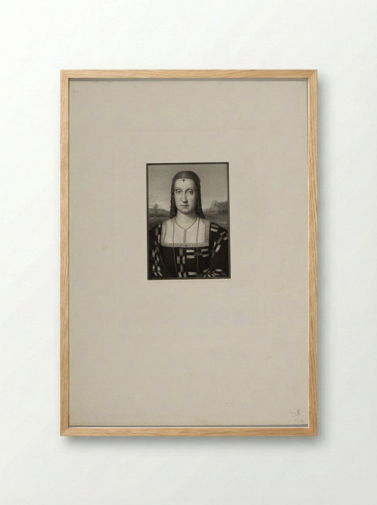 Elizabeth, wife of Guidobaldo da Montefeltro, duke of Urbino - François de Meersman - Framed Print Wood