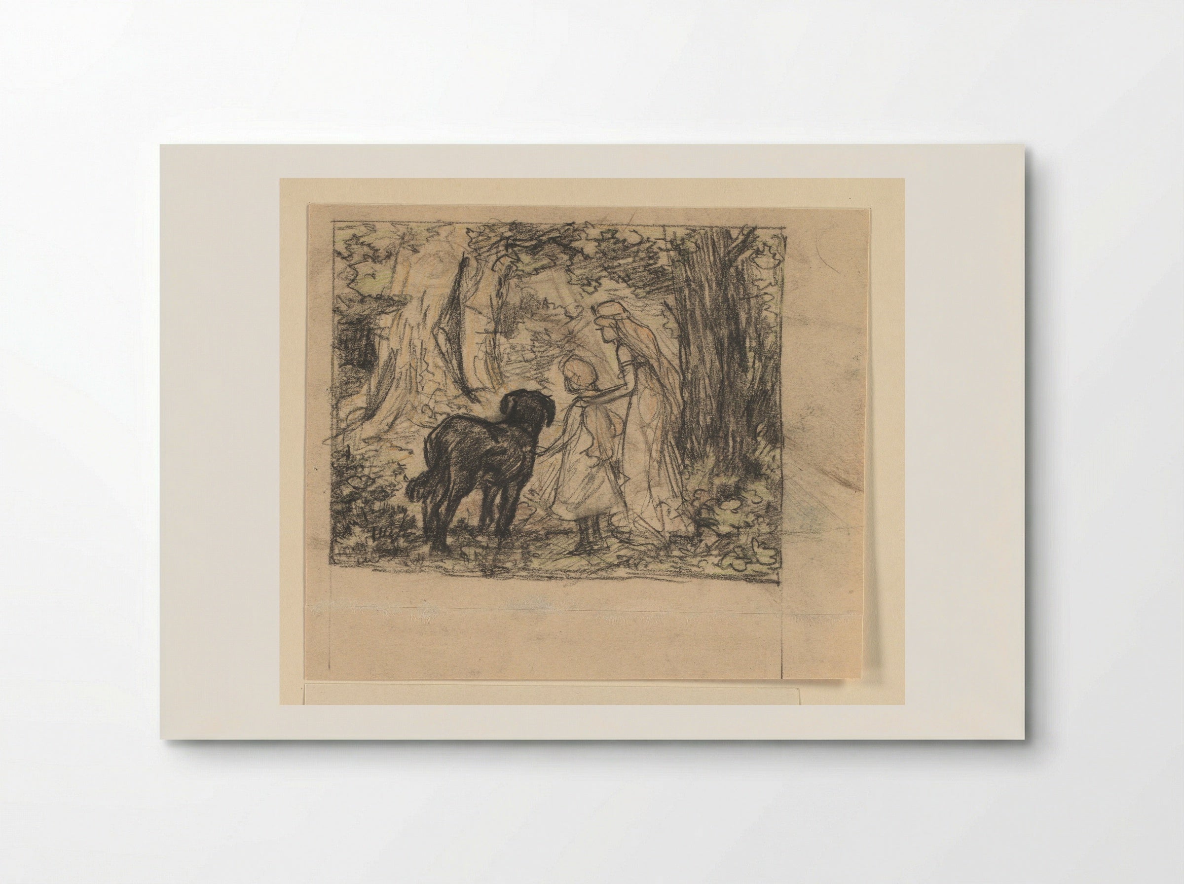 Ella met de fee Fatima en haar hond Nero in een bos - Edzard Koning - Poster