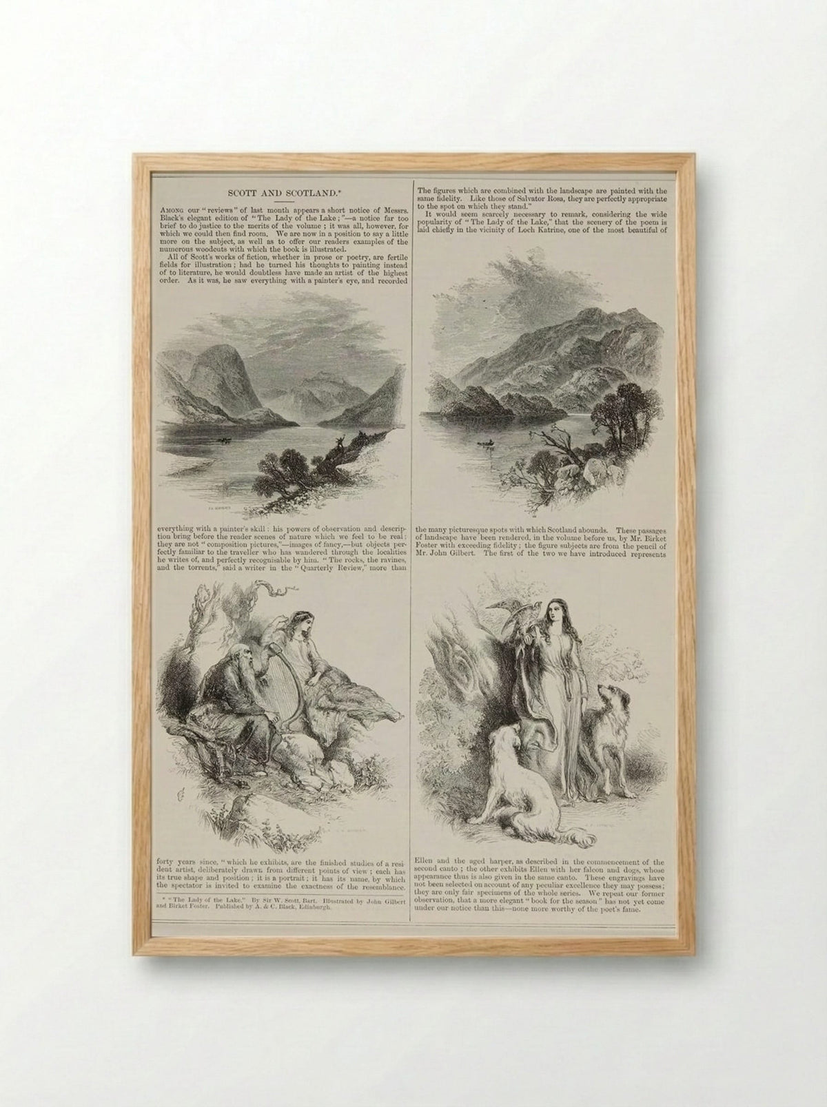 Ellen and the Harper - Josiah Wood Whymper - Framed Print Wood