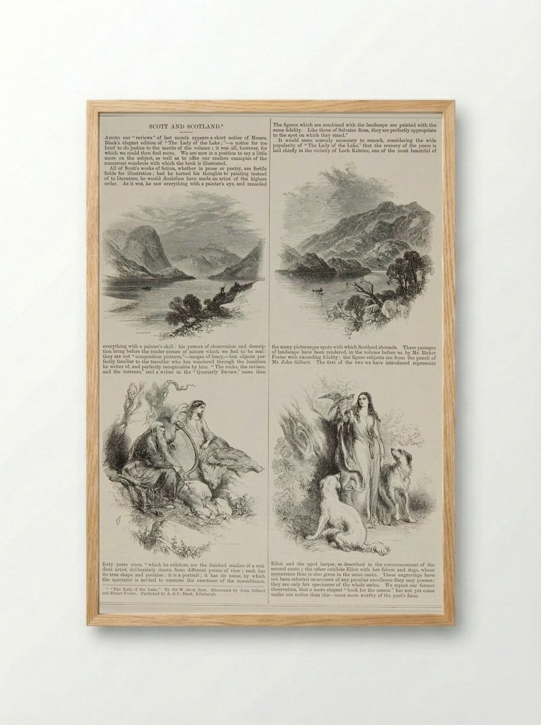 Ellen and the Harper - Josiah Wood Whymper - Framed Print Wood