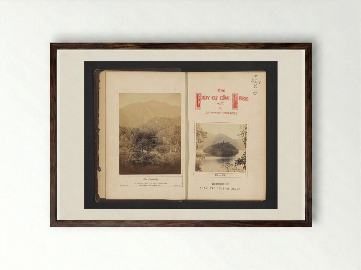 Ellen's Isle in Loch Katrine - George Washington Wilson - Framed Print Dark Wood