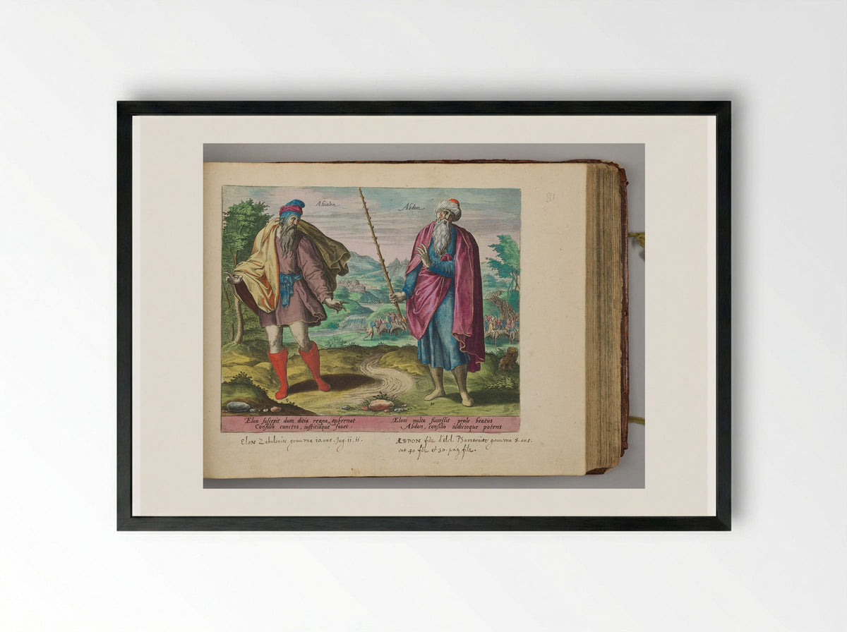 Elon and Abdon - Hans Collaert the Elder - Framed Print Black