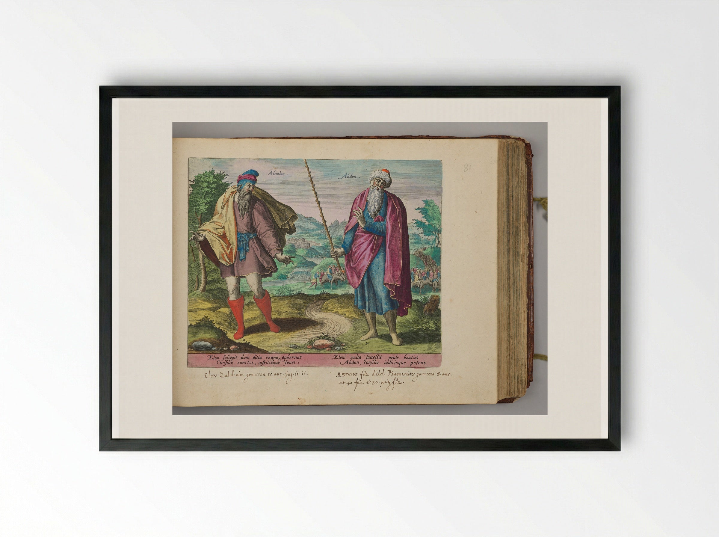 Elon and Abdon - Hans Collaert the Elder - Framed Print Black