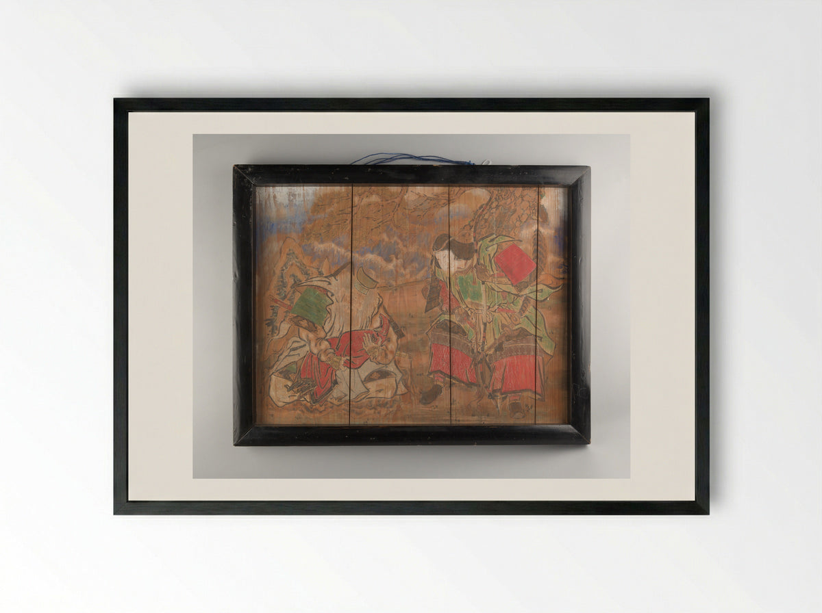 Ema of Empress Jingū and Takenochi no Sukune - Nagano Yasunosuke - Framed Print Black