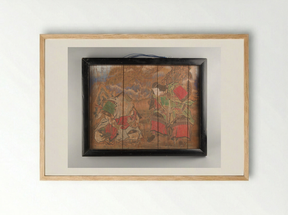 Ema of Empress Jingū and Takenochi no Sukune - Nagano Yasunosuke - Framed Print Wood