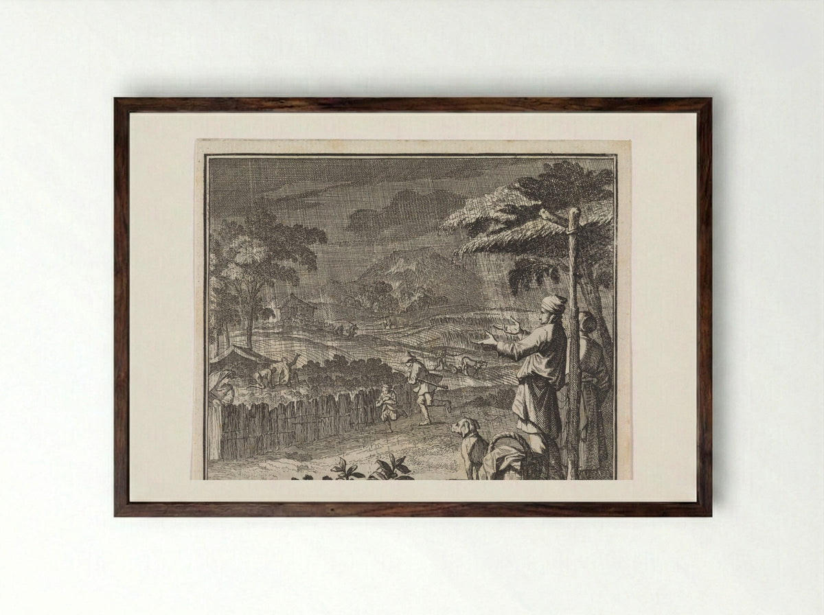 Embleem: regen - Christoph Weigel - Framed Print Dark Wood