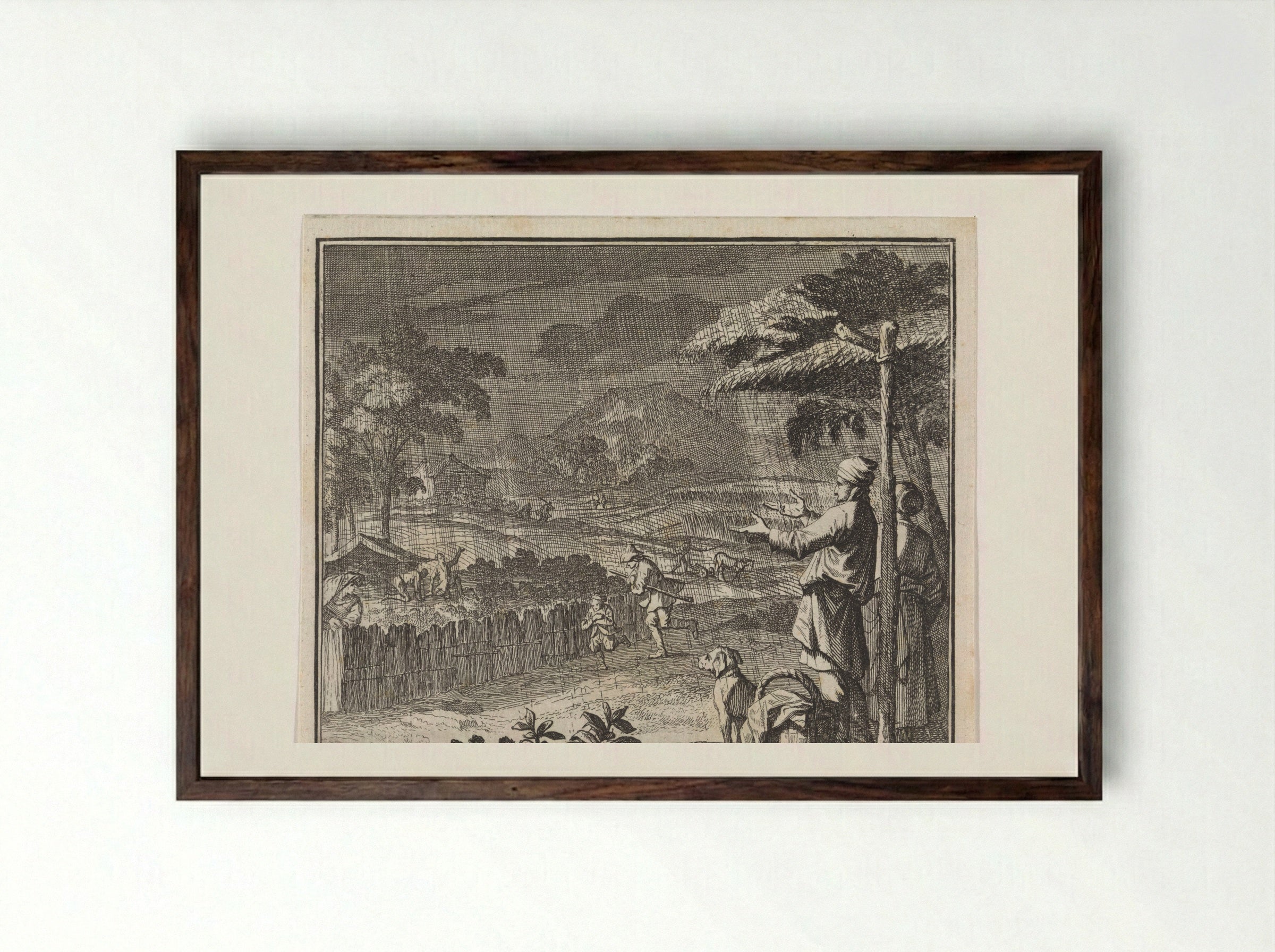 Embleem: regen - Christoph Weigel - Framed Print Dark Wood