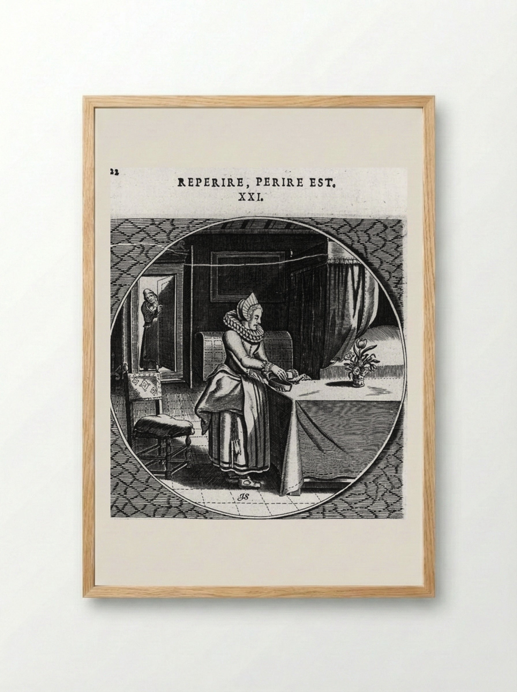 Emblem (Reperire, Perire Est) - Adriaen van de Venne - Framed Print Wood