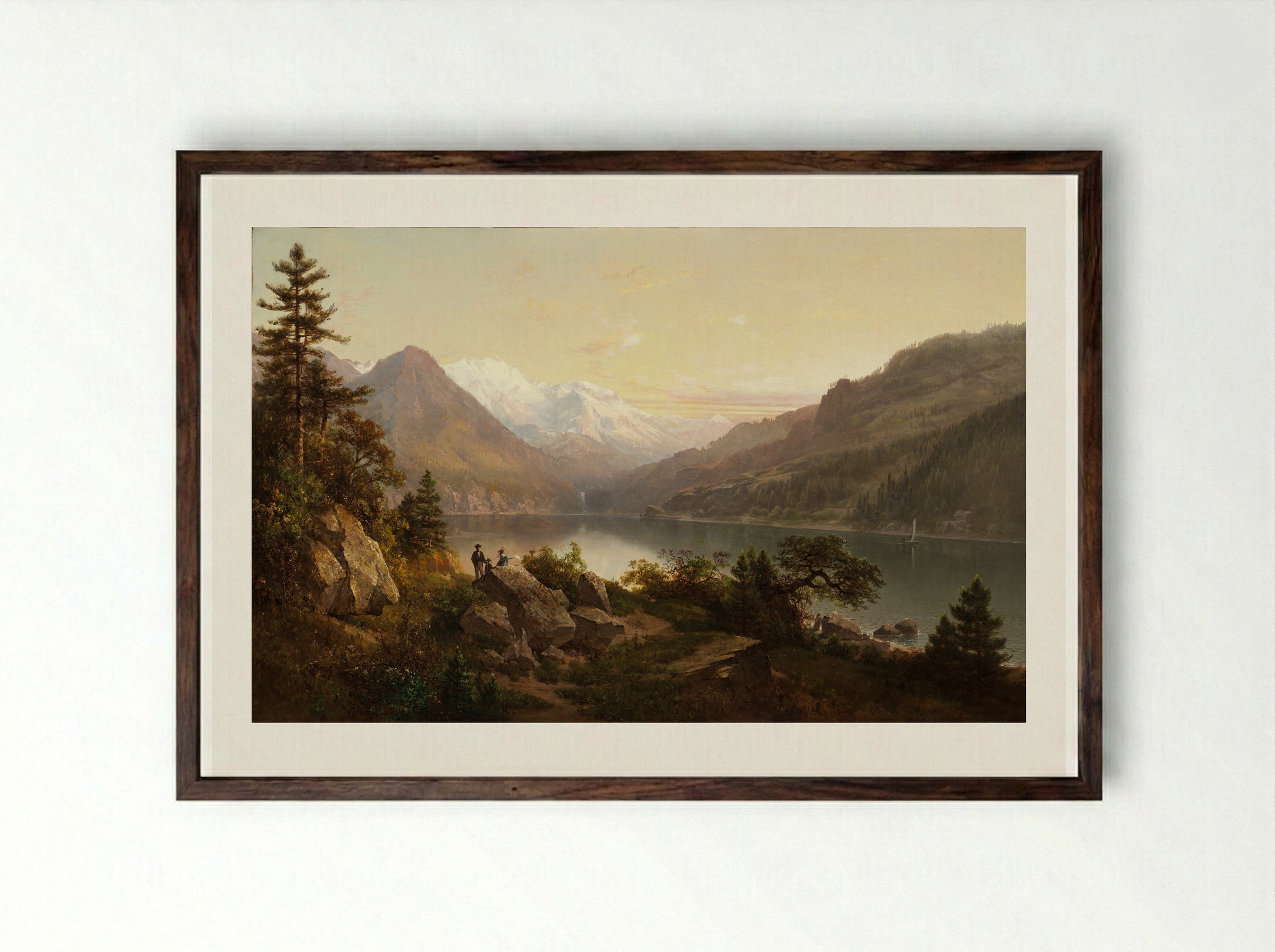 Emerald Bay, Lake Tahoe - Thomas Hill - Framed Print Dark Wood