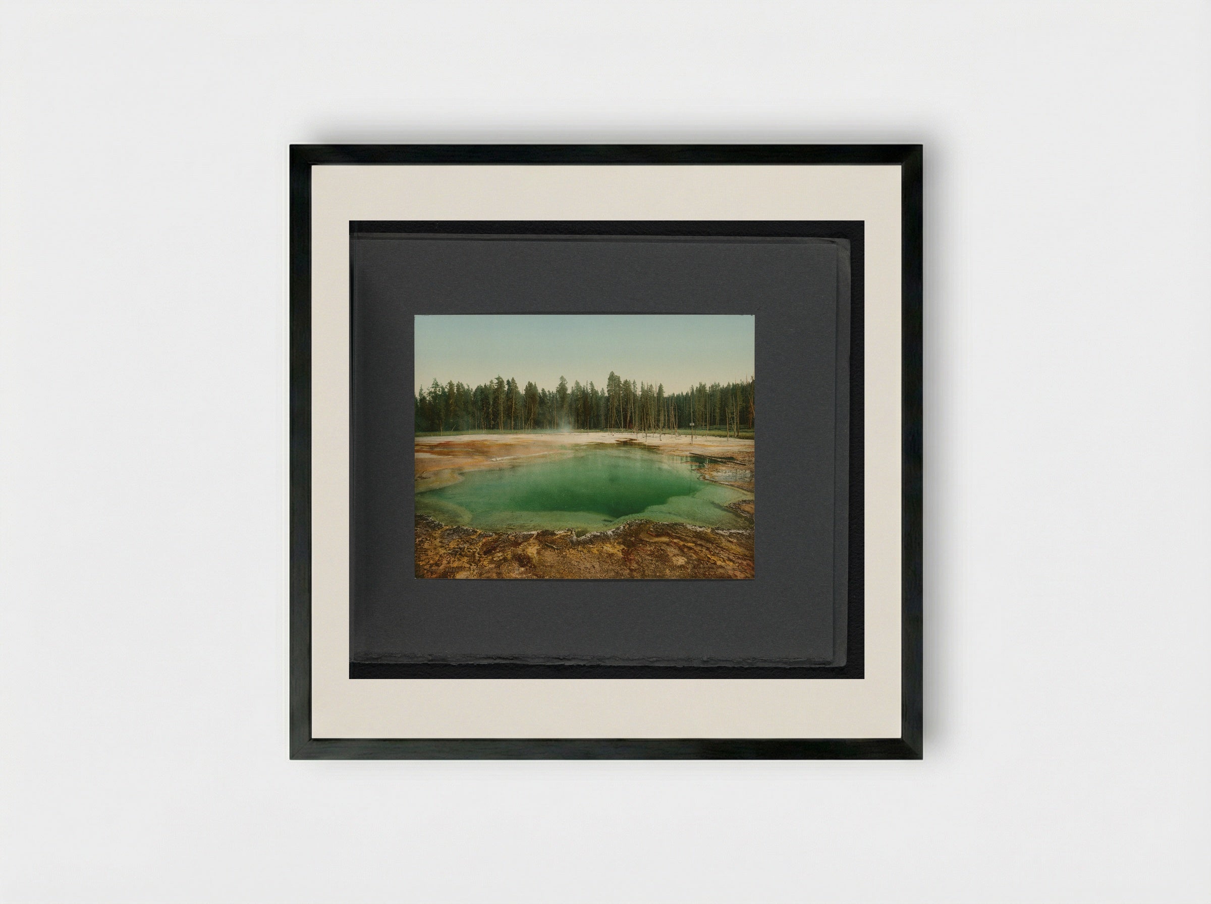 Emerald Pool, Yellowstone National Park - William Henry Jackson - Framed Print Black